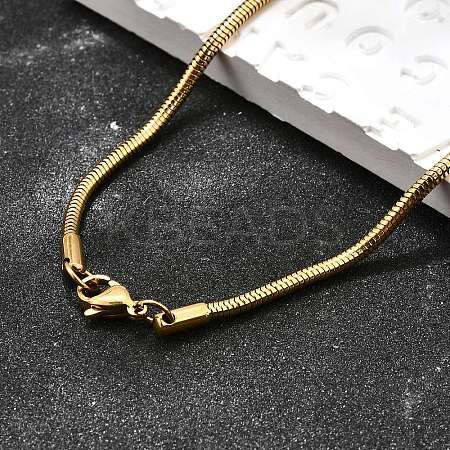 304 Stainless Steel Snake Chain Necklaces STAS-M174-005G-2.4-1