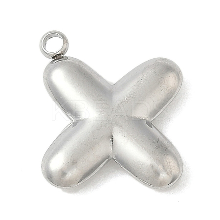 304 Stainless Steel Initial Pendants STAS-S186-12X-P-1