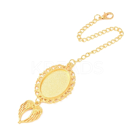 DIY Zinc Alloy Oval Pendant Decorations Making Kits AJEW-WH0314-889A-G-1