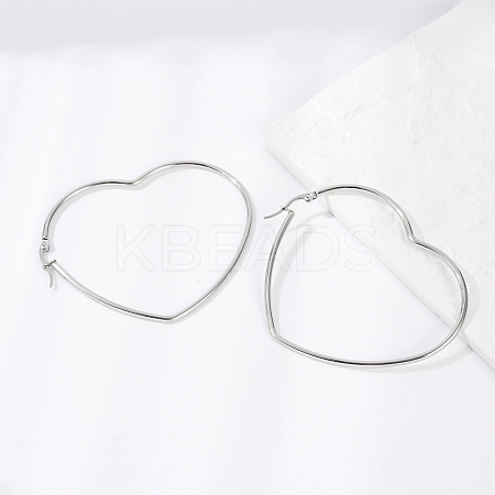 Tarnish Resistant 201 Stainless Steel Hoop Earrings LS-EJEW-A052-09C-1
