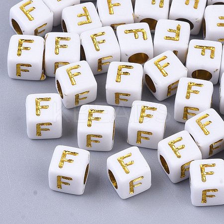 Plating Acrylic Beads SACR-S297-09F-1