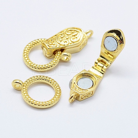Brass Fold Over Magnetic Clasps LS-KK-K220-12G-1