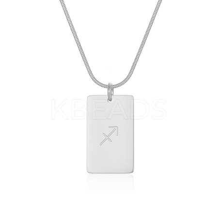 European Style 304 Stainless Steel Zodiac Pendant Necklaces for Women NF9603-9-1