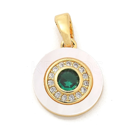 Brass Micro Pave Cubic Zirconia Pendents KK-M303-02G-02-1