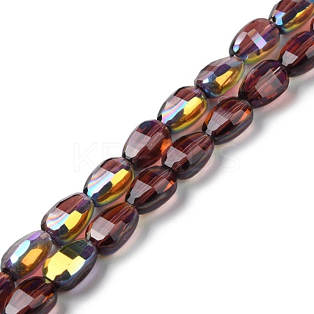 Transparent Electroplate Glass Beads Strands GLAA-Q099-F01-03-1