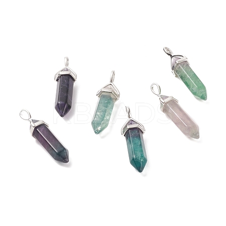 Natural Fluorite Double Terminated Pointed Pendants G-E364-A10-1