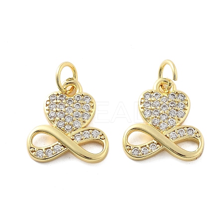 Brass Micro Pave Cubic Zirconia Pendants KK-C092-24D-G-1