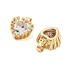 Rack Plating Brass Clear Cubic Zirconia Pendants KK-S379-05G-2