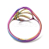 Ion Plating(IP) 304 Stainless Steel Hollow Basketball Adjustable Ring for Women RJEW-M149-28RC-2