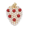 Brass Micro Pave Clear Cubic Zirconia Pendants KK-R224-01A-G-1