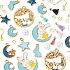 DIY Alloy Enamel & Acrylic & Polycotton Tassel Dangle Earrings Making Kits DIY-FS0001-21B-3