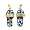 Brass Micro Pave Cubic Zirconia Pendants KK-H076-12G-1
