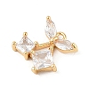 Brass Micro Pave Clear Cubic Zirconia Pendants KK-R219-32A-G-2