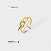 Fashionable Stainless Steel Clear Cubic Zirconia Hollow Rectangle Cuff Rings for Women XE1808-6