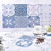 3D Retro Floral Pattern Square PVC Wall Self-adhesive Tile Stickers DIY-WH0257-67-4