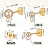 120Pcs 3 Style 304 & 202 Stainless Steel & Brass Ball Post Stud Earring Findings Sets FIND-AR0003-85-2