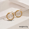 Stylish 201 Stainless Steel Twisted C-shaped Stud Earrings for Women's Daily Wear NT3408-1-1