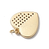 Brass Micro Pave Cubic Zirconia Pendants KK-E003-01G-3