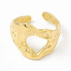 Ion Plating(IP) 304 Stainless Steel Wide Hollow Open Cuff Ring for Women RJEW-G275-04G-2