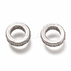 Brass Micro Pave Clear Cubic Zirconia Charms ZIRC-B002-41-01P-1