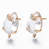 Transparent Brass Stud Earring Findings KK-S365-005-A01-1