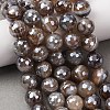 Electroplated Natural Agate Beads Strands G-B191-A07-10mm-12-1