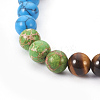 Natural Mixed Stone and Resin Stretch Bracelets BJEW-JB03907-01-2