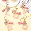 Resin & Acrylic & Faux Suede Tassel Keychain KEYC-YW00124-01-4
