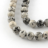 Dyed Natural Sesame Jasper Round Beads Strands G-R342-6mm-15-2