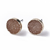 Electroplate Druzy Resin Stud Earrings RESI-S383-029E-1