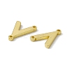 Rack Plating Brass Letter Connector Charms KK-C007-38G-V-2