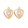 Brass Glass Charms KK-P340-09G-01-1