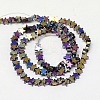 Electroplate Non-magnetic Synthetic Hematite Beads Strands G-J173-4x4mm-08-2