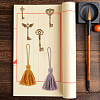 24Pcs 12 Colors Polycotton Tassel Pendants Hanging with Tibetan style Alloy Pendant FIND-GO0002-85-7