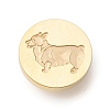 Golden Tone Wax Seal Brass Stamp Heads AJEW-U008-03G-12-1