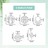 20Pcs 5 Styles 201 Stainless Steel Pendants STAS-DC0013-89-2