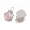 Natural Rose Quartz Pendants X-G-K296-B05-2