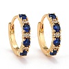 Real 18K Gold Plated Brass Cubic Zirconia Huggie Hoop Earrings EJEW-C012-08B-1
