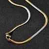 Stainless Steel Flat Snake Chain Necklaces for Men Women NJEW-G160-04GP-01-3