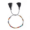 Glass Braided Bead Bracelets UF0322-1