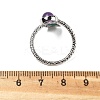 Natural Amethyst & Amazonite Finger Rings RJEW-A068-03P-02-5