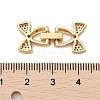 Brass Micro Pave Clear Cubic Zirconia Fold Over Clasps KK-C075-04G-3