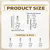 4Pcs Brass Micro Pave Cubic Zirconia Pendants ZIRC-LP0001-17-2
