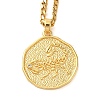 Brass Clear Cubic Zirconia Curb Chain Constellation Pendant Medal Necklaces for Women LS-NJEW-U010-01G-05-1