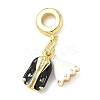 Brass Enamel European Dangle Charms KK-I355-23G-01-1