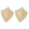 Rack Plating Brass Micro Pave Cubic Zirconia Stud Earrings EJEW-M230-15G-1