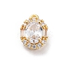 Brass Micro Pave Clear Cubic Zirconia Pendants KK-Z084-09G-01-1