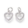 Brass Micro Pave Cubic Zirconia Charms ZIRC-J021-03P-RS-1
