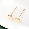 Brass Flat Round Stud Earrings for Women EJEW-G441-06E-G-1