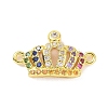 Real 18K Gold Plated Brass Micro Pave Cubic Zirconia Connector Charms X-KK-L209-045G-01-1